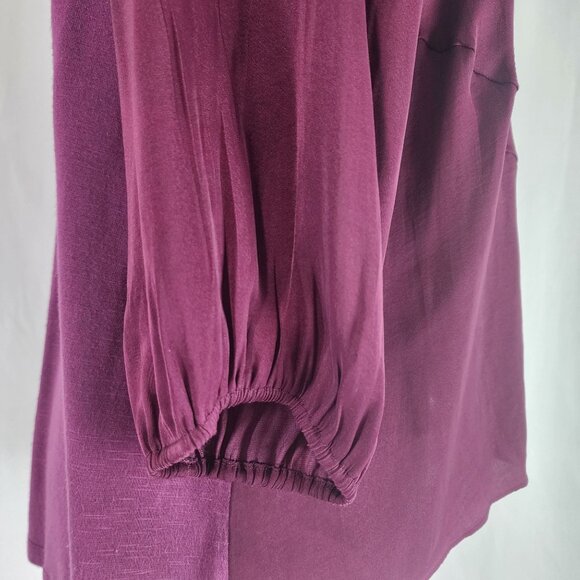 Dolan Left Coast Collection Womens XL Burgundy Knotted Front Blouse - Picture 13 of 16
